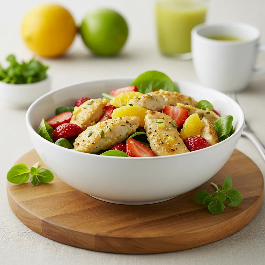 Citrus-Infused Chicken Salad with Fresh Strawberries