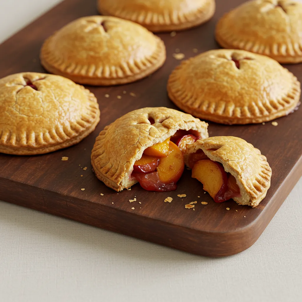 Side-by-side comparison of a golden, flaky hand pie and a beautifully decorated fruit tart, highlighting their crusts and fillings.