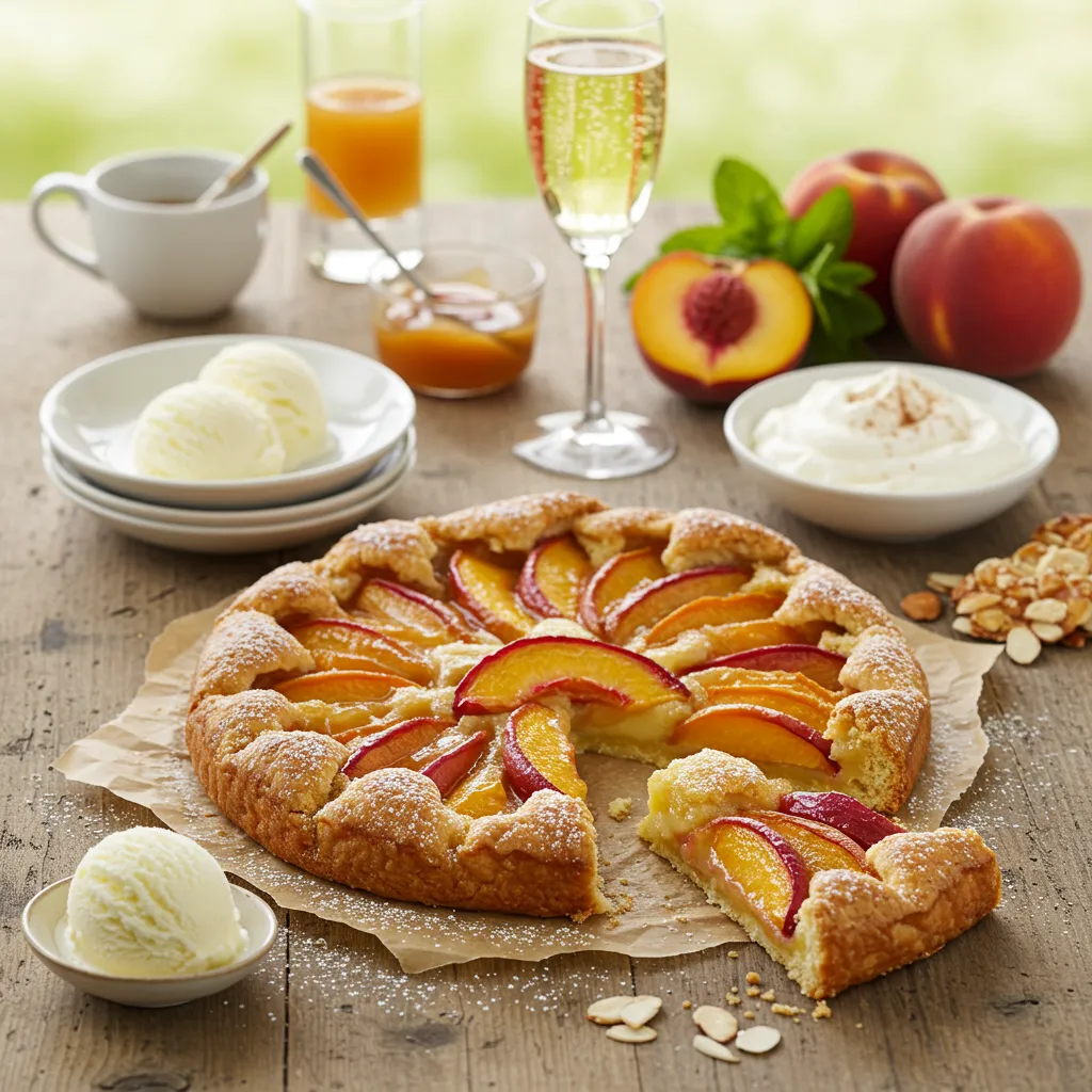 serve with peach tart