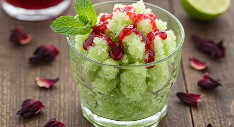 Cucumber and Melon Granita with Hibiscus Syrup Recipe