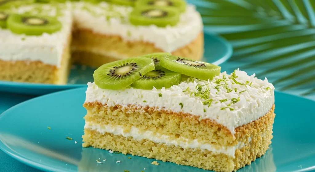 Kiwi and Coconut Tres Leches Cake with Lime Zest