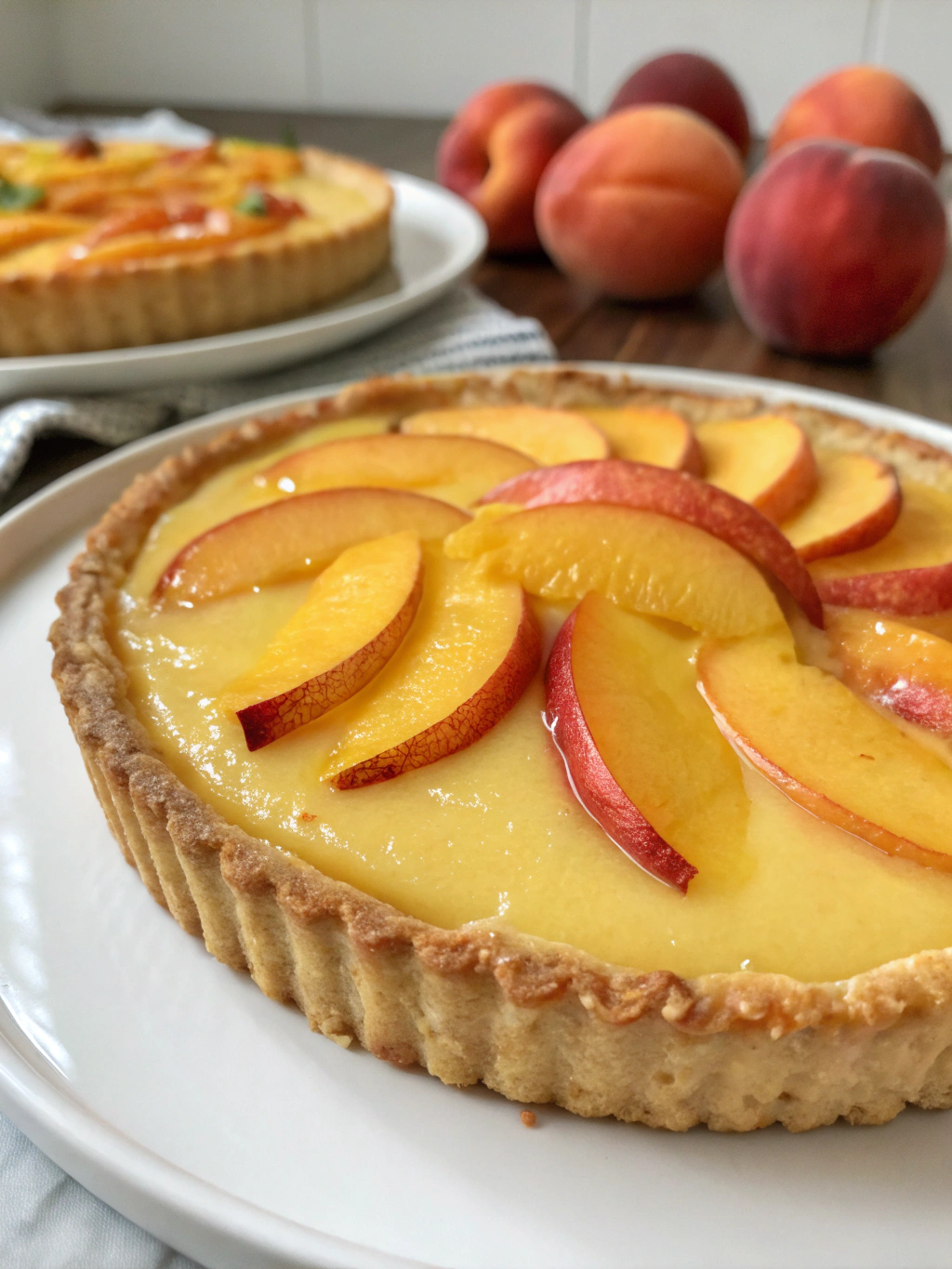 peach custard tart